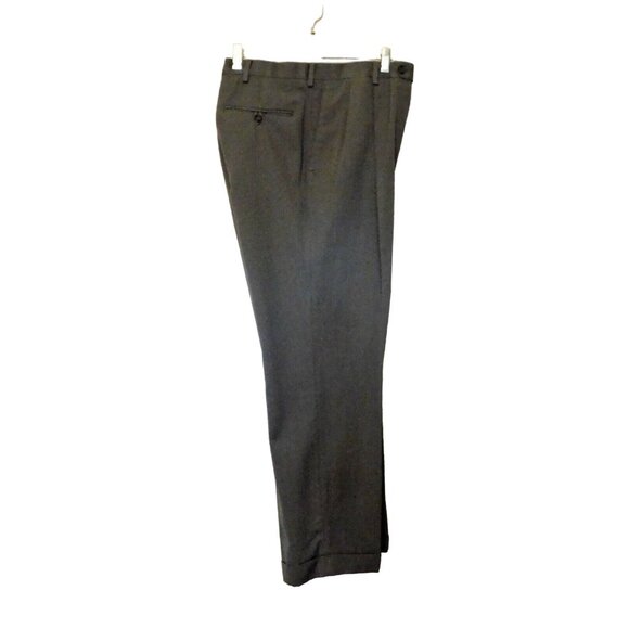 Dockers Slacks 36x30 Actual L 29.5 Gray Pants Relaxed Pleated Front Cuffed Hem - Picture 1 of 7